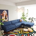 thumbnail image 1 of JQX 2 Sets 4 in 1 Convertible Futon Sofa Bed, 69" Loveseat Sleeper Sofa, Blue Corduroy Futon Couch Bed, for Living Room, Apartment, Office, 1 of 11