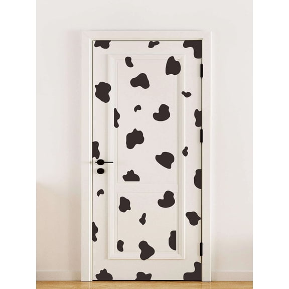 2 Sets Cow Print Wall Sticker 30 X 90cm Black And White Door Sticker For Home Wall Decal Vinyl Decal For Home Decorations Spring Decoration Items Refresh Your Home