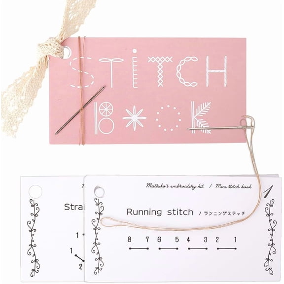 2 Sets Creative Mini Sewing Book Mini Pink Sewing Card Sets Creative Mini Embroidery Sewing Book Sewing Material Pack for DIY Sewing Crafts Paper