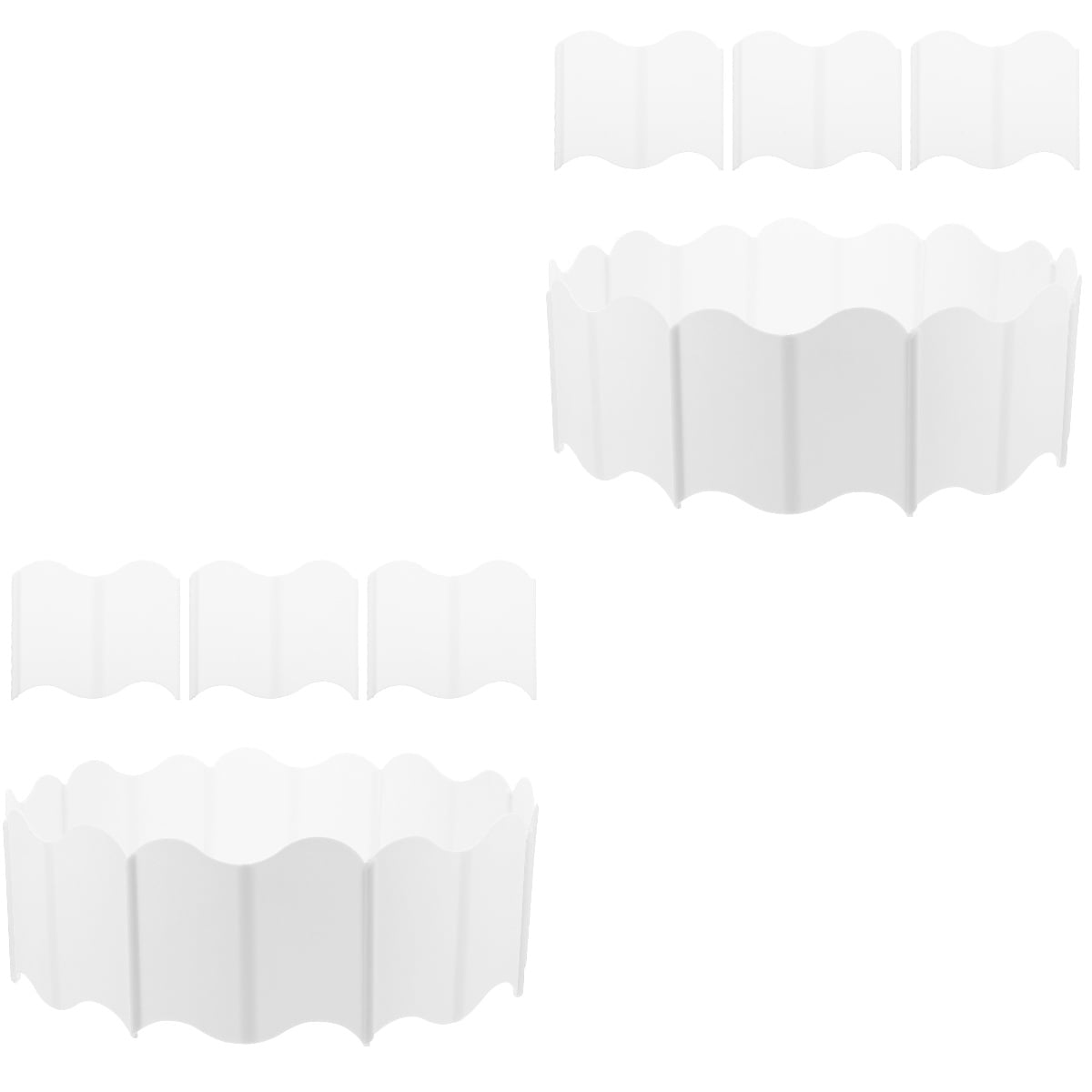 2 Sets Deck Garden Interlocking Fence Decorative Fence 15.7X13.5X0.7CM White