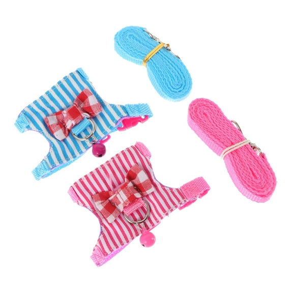 2 Sets Decor Ferret Harness Adjustable Rat Harness Hamster Leash Belt Hamster Dedicated Cloth