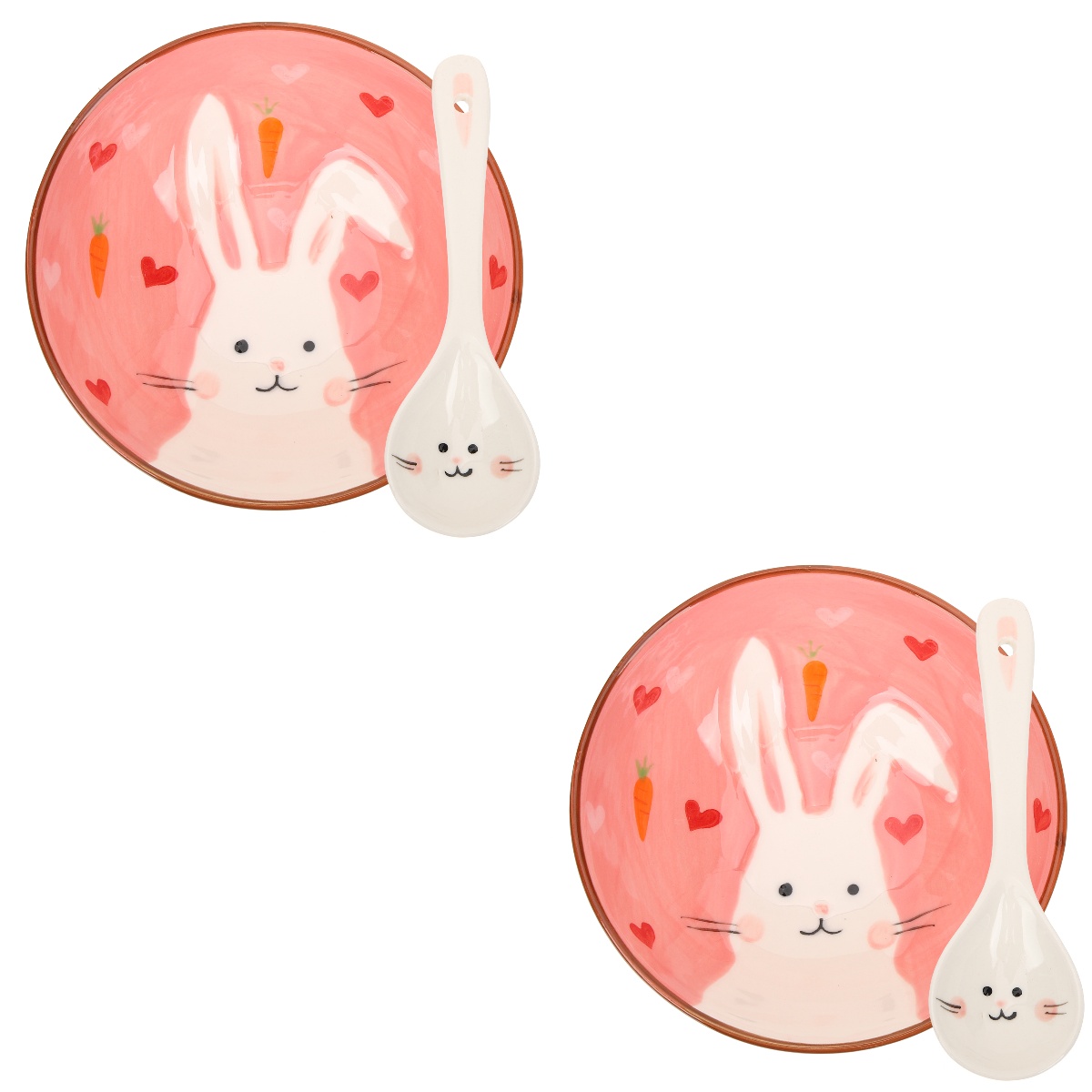 2 Sets Decor Salad Bowl Bunny Shaped Bowls Tray Kitchen Accessories ...
