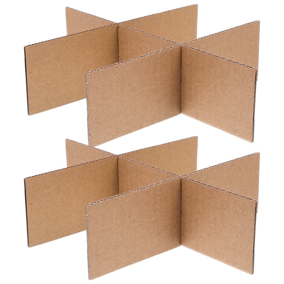 2 Sets Dividers For Moving Boxes Fruit Packaging Boxes Dividers Light Brown Paper Transportation