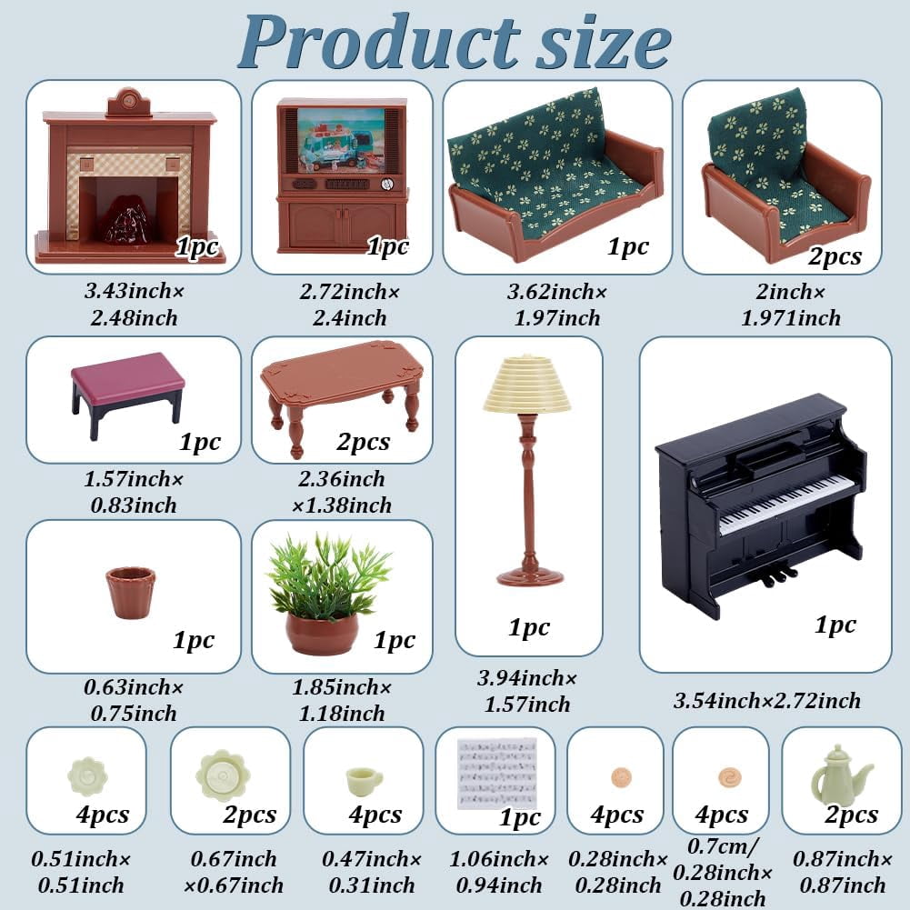 Mini Miniature Set 2 Sets Dollhouse Furniture Set Miniature Furniture Mini House ...