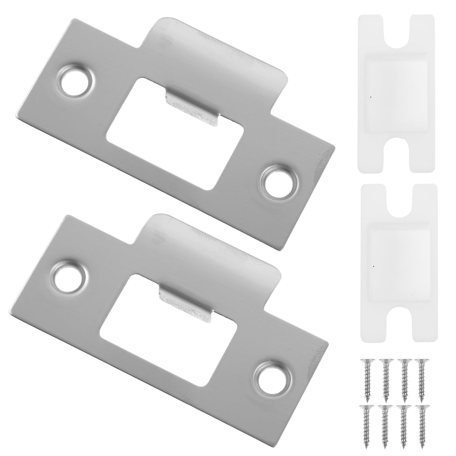 2 Sets Door Covers Door Plates Latch Strike Plates Stainless Steel ...