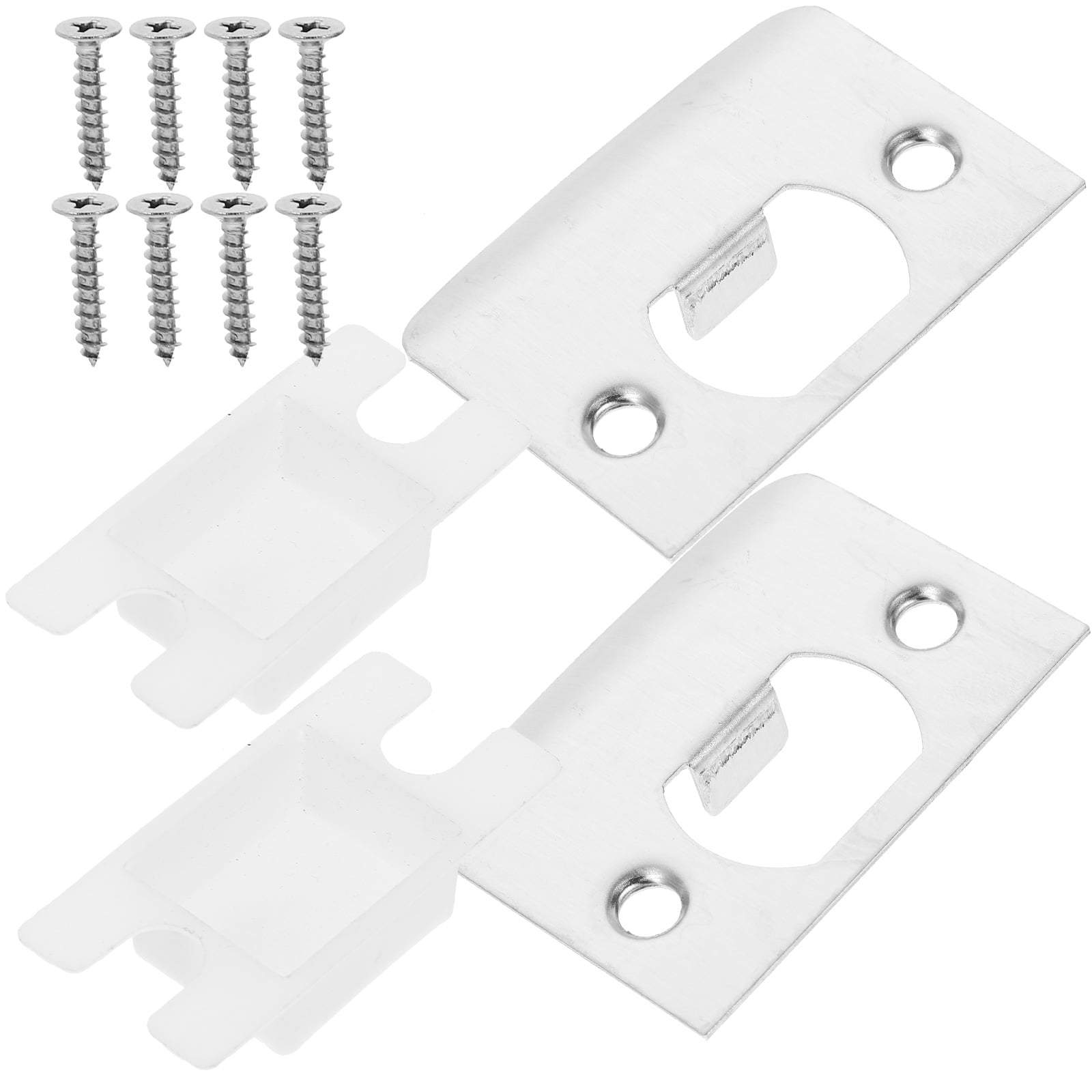 2 Sets Door Strike Plate Filler Front Reinforcement Stainless Steel