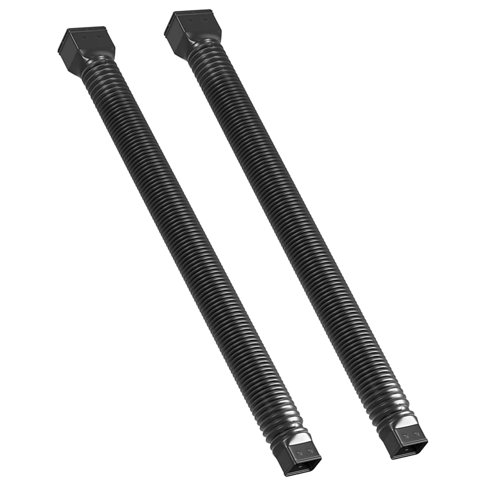 2 Sets Drain Hose Outdoor Trash Downpipe Extender Retractable Gutter Kit Black Downspout