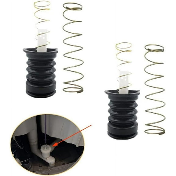2 Sets Drain Trap Seal Spring Pull Rod Switch Rubber Plug Valve Rubber Sealing Stopper Replacement Universal for Twin Tub Washer Dryer 2 in 1 Combo Washing Machine Accessories