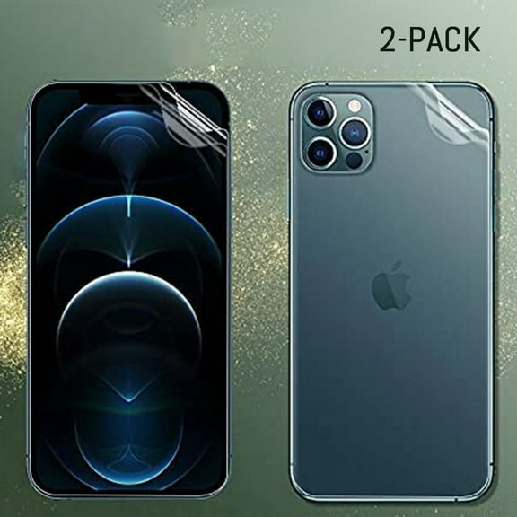[2 Sets] Dteck Screen Protector for Apple iPhone 13 Pro ,Front/Back Flexible Clear Film Transparent Soft Hydrogel Screen Protector (Not Glass) Full Coverage Anti-Scratch for iPhone 13 Pro