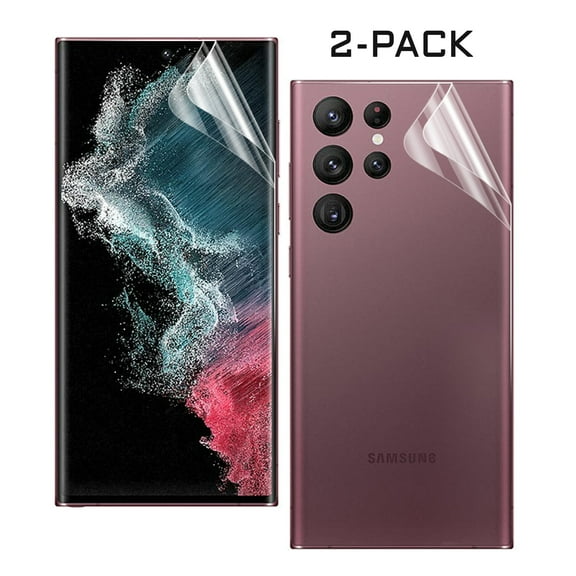 [2 Sets] Dteck Screen Protector for Samsung Galaxy S23 Ultra,Front/Back Flexible Clear Film Transparent Soft Hydrogel Screen Protector (Not Glass) Full Coverage Anti-Scratch for Galaxy S23 Ultra 5G