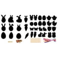 thumbnail image 1 of 2 Sets Easter Bunny Scratch Mini Art Set Color Scratch Art Easter Egg Ornaments Decorations DIY Easter Craft Kits Kids Easter Party Gifts Egg Basket Stuffers, 1 of 6