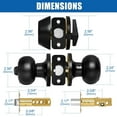 thumbnail image 1 of 2 Sets Entry Door Knob and Single Cylinder Deadbolt Combo Set, Keyed Alike Round Ball Matte Black Exterior Door Knobs with Lock and Keys for Entrance and Front Door, 1 of 4