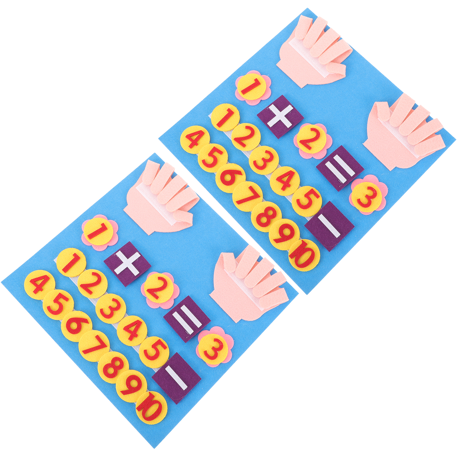 2 Sets Felt Finger Toys for Toddlers Kids Digital Counting Board Add