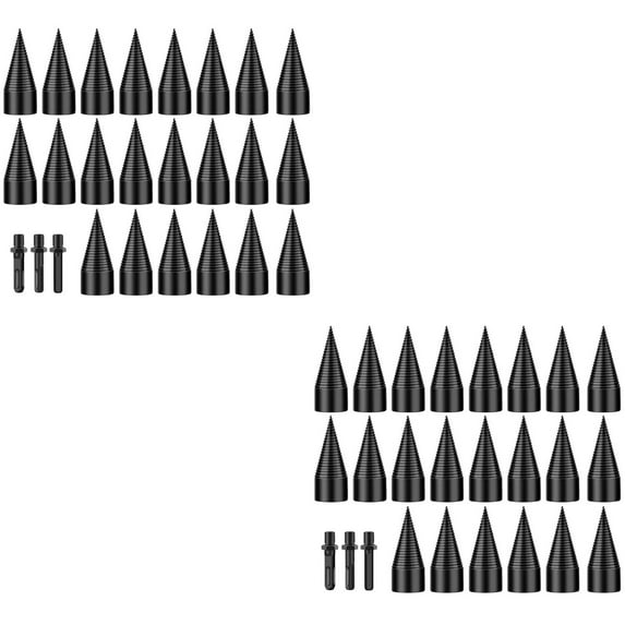 2 Sets Firewood Kindling Splitter Screw Rechargeable for Drill Black