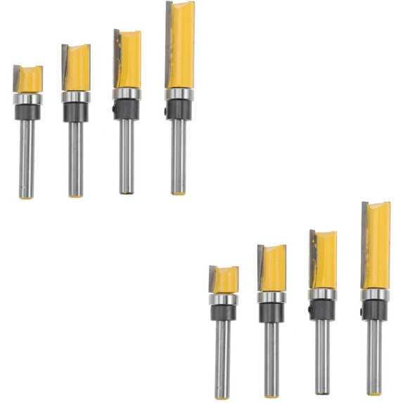 2 Sets Flush Trim Router Bits Assorted Trimming Cutters Groove Router Bit Set for Woodworking
