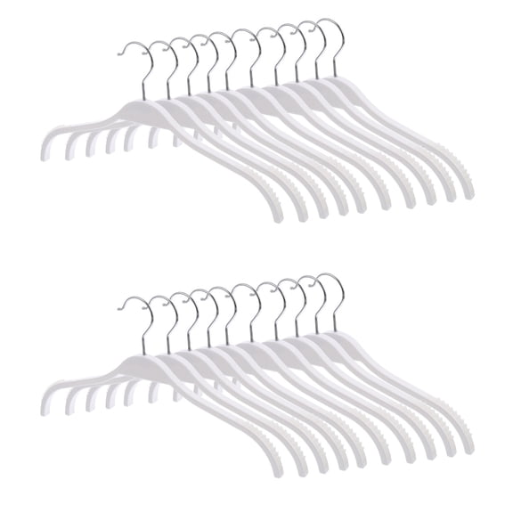 RENACLIPY White Plastic Coat Hangers with Curved Shoulder Design, 2 Sets for Efficient Clothes Organization and Storage