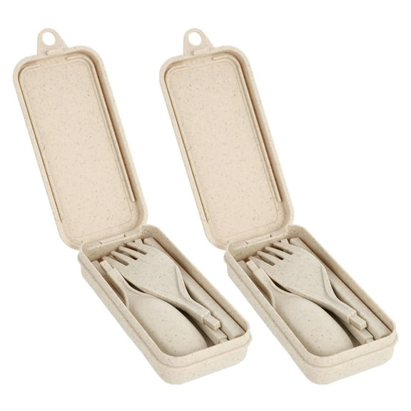 Houderco Folding Reusable Silverware 2 Sets Portable for Family Picnic