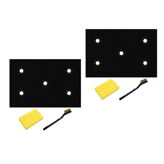 NUOLUX Stove Mat PTFE Glass Fiber Pre-cut Center Hole 2 Sets 31.83X21.22In