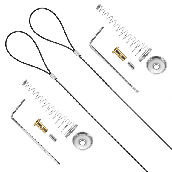 2 Sets Gate Latch Cable Pull String,Adjustable Spring Door Latch Opener, 2-6 Inch for Metal and Wooden Fences in Garden