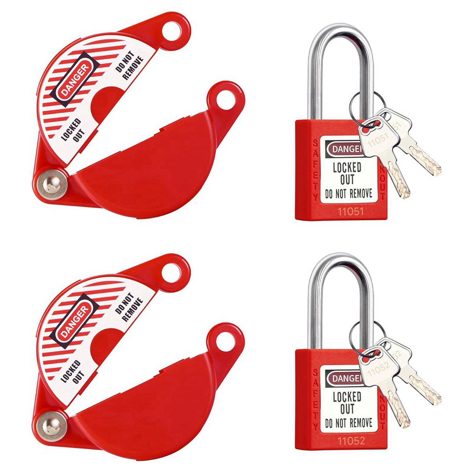 2 Sets Gate Valve Lockout and Safety Padlocks, Valve Lockout Device for