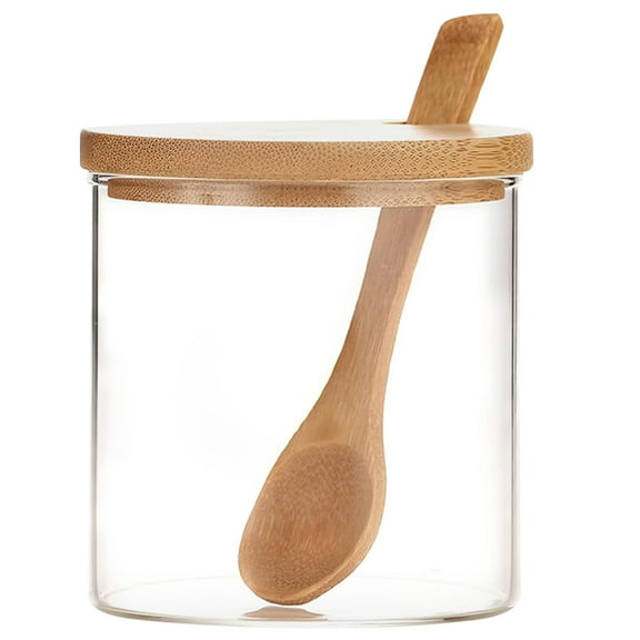 2 Sets Glass Jar Sugar Holder Containers for Countertop Seasoning with Lid Bowl Handy Jars