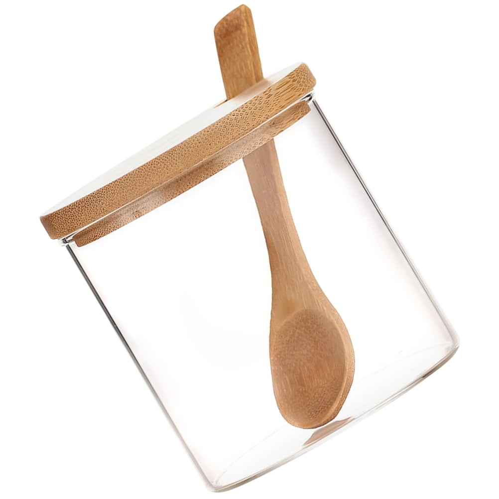 ONAPARTER 2 Sets Glass Spice Jar Bath Salts Storage Holder Seasoning