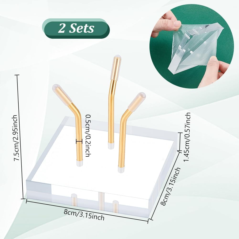 2 Sets Gold Metal Arm Display Stand Display Stand Rock Display Stands ...