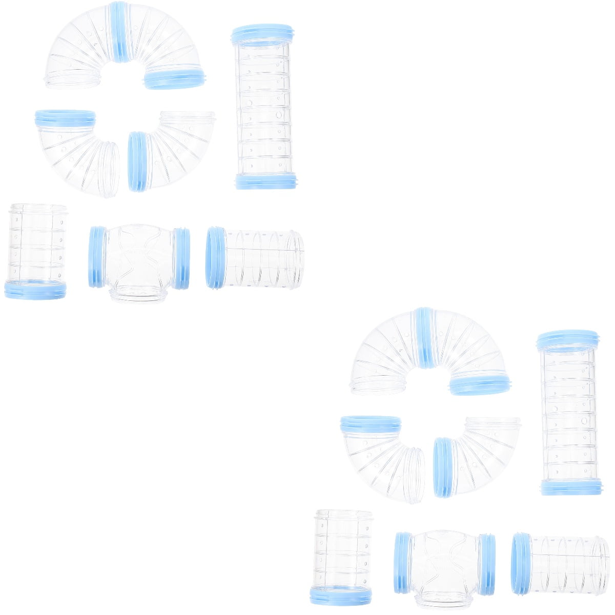 2 Sets Hamster Pipe DIY Cage Tunnel Rat Maze Bunny Toys Rabbit Suit