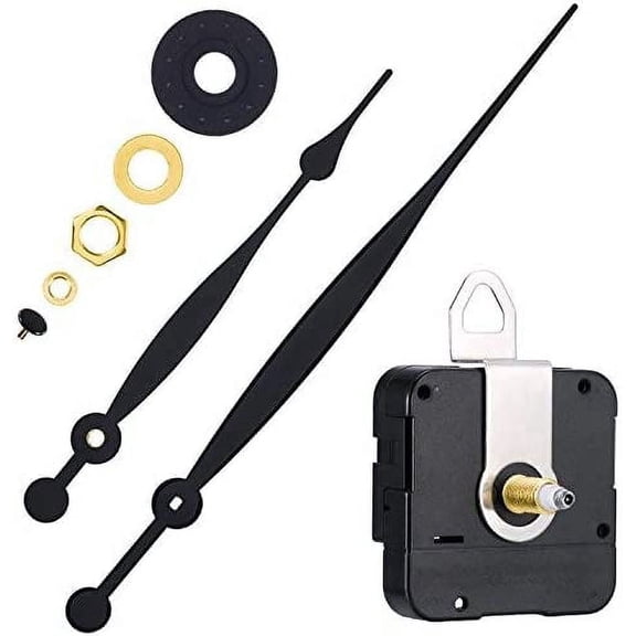 2 Sets High Torque Quartz Clock Movement Replacement Parts with 208mm Long Spade Hands & Hanger (20mm Thread)