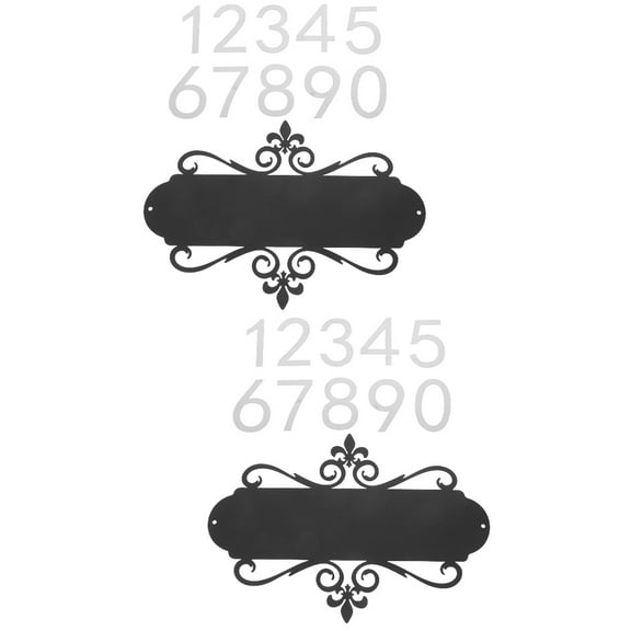 2 Sets House Number Sign Door Plaques Decor Name Plate Office Black