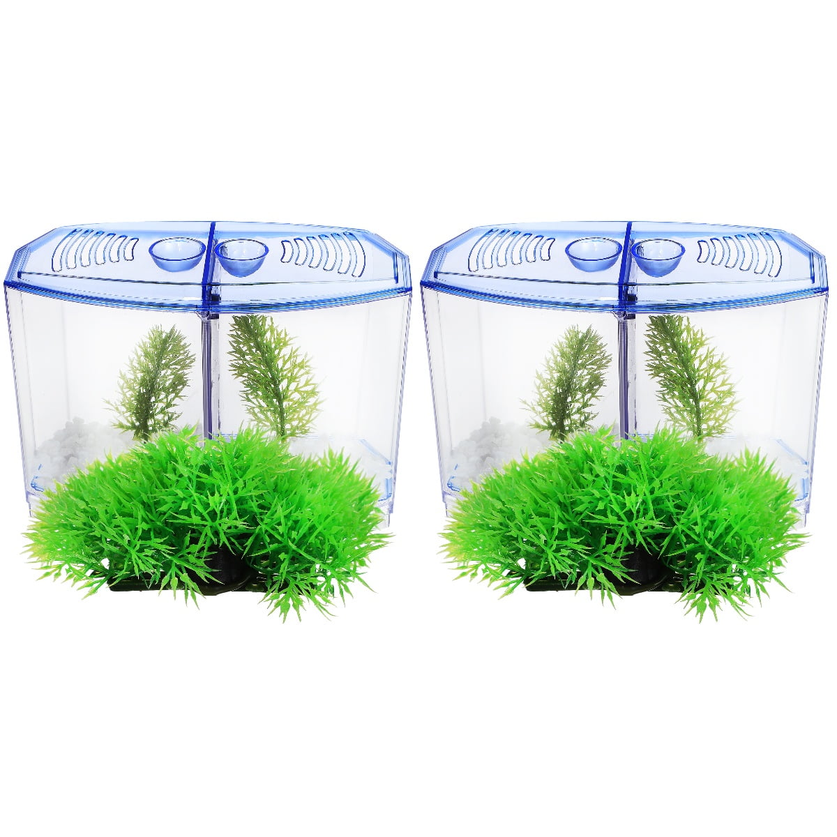 2 Sets Kit Plastic Fish Tank Small Aquarium 20 Liters Creative Bowl Indoor