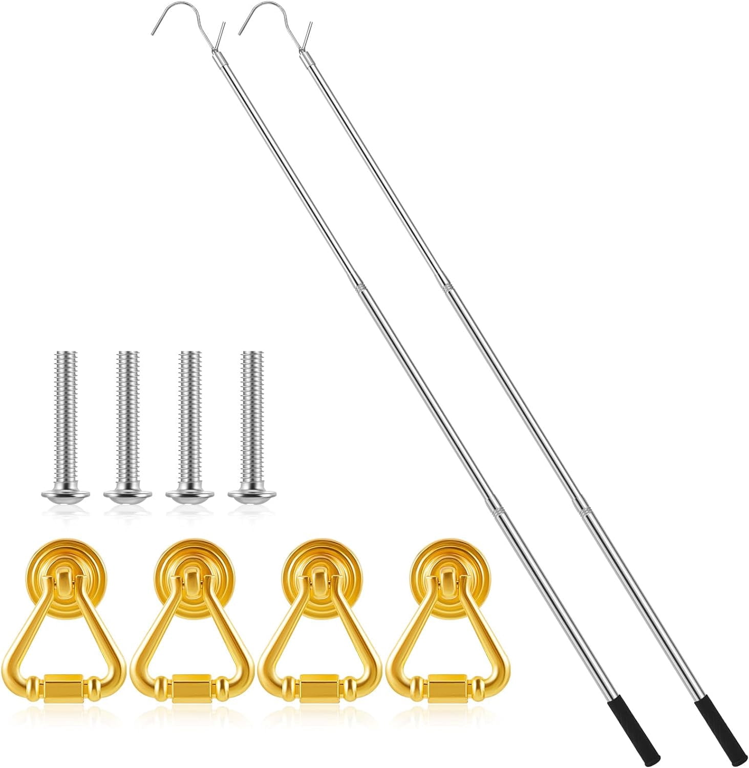 2 Sets Ladder Pull System Kit, Include up to 4.92 ft Attic Extension ...