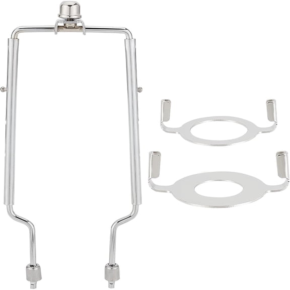 2 Sets Lamp Shade Harp Holder 8/9/10 Inch Adjustable Lamp Harp with 2 Shade Attaching Finial Top Horn Frame Lampshade Bracket Iron