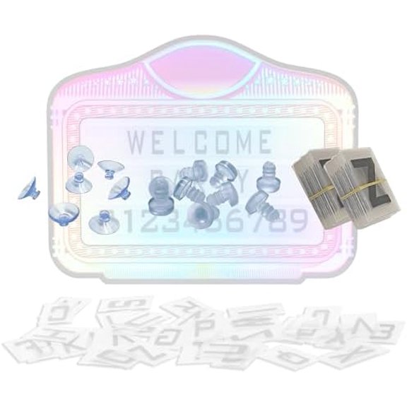 2 Sets Letter Cards & 1 Set Number Kit with Suction Cups & Soft Plugs  Replacement Accessories for LED Letter Bottle Presenter, VIP Bottle Service Sign, Handheld Light Box for Nightclub, Bar & Party