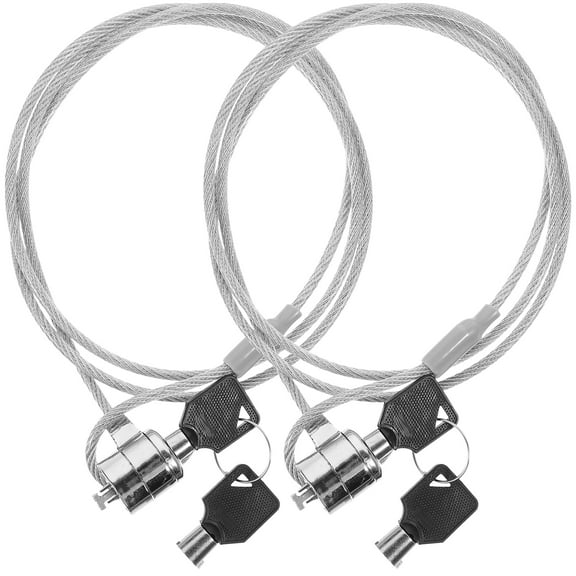 2 Sets Lock for Monitor Notebook and Security Cable Velvet Clear Office