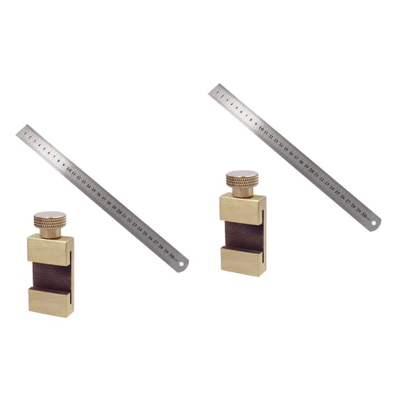 2 Sets Measurement Steel Ruler Limited Efficient Woodworking Tool