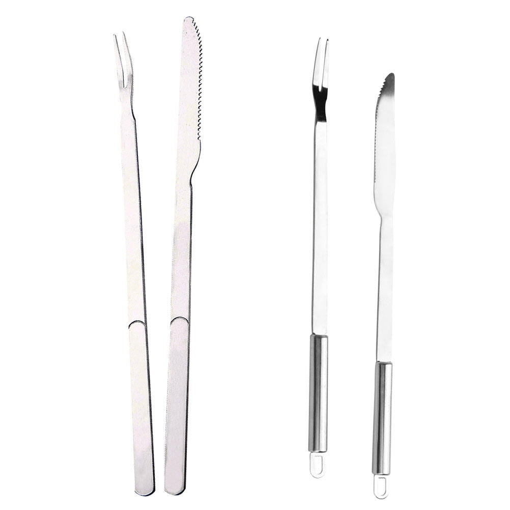 2 Sets Meat Carving and Fork Set Stainless Steel Boning and Fork for
