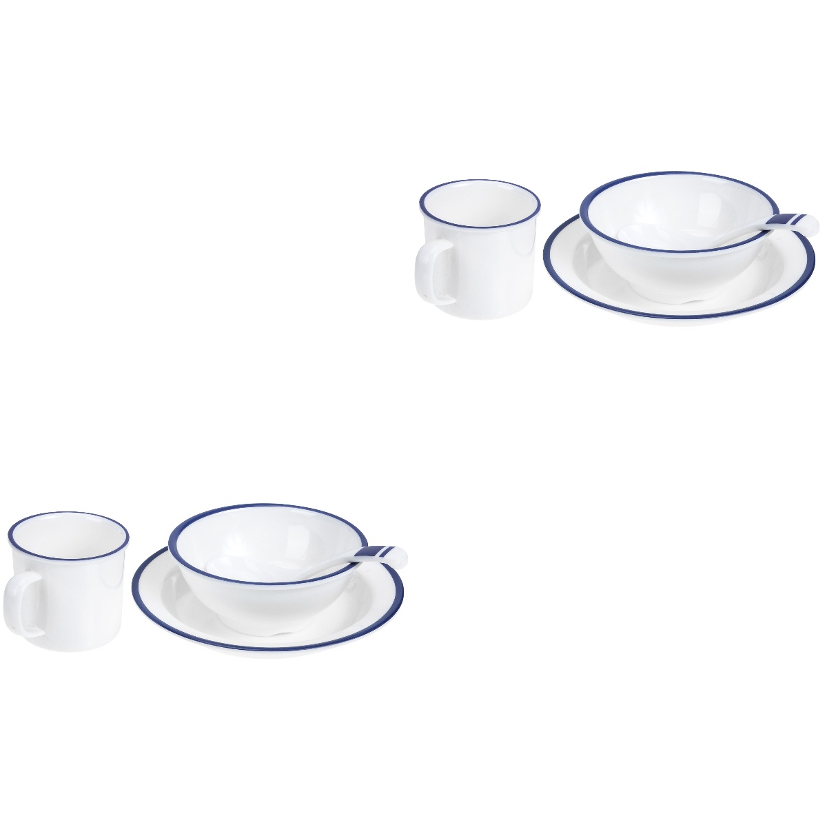 ONAPARTER 2 Sets Melamine Chinese Tableware Flatware Plates and Bowls