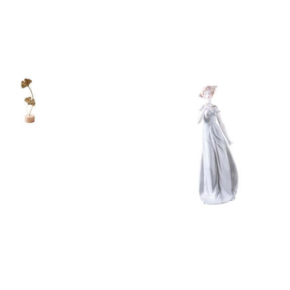 2 Sets Metal Leaf Sculpture Desk Girl Figurine Decorative Iron Material for Living Room Shelf Office Bedroom Table Decor