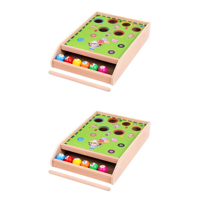 Eease 2 Sets Mini Pool Table Playset Interactive Table Ball Game Kit