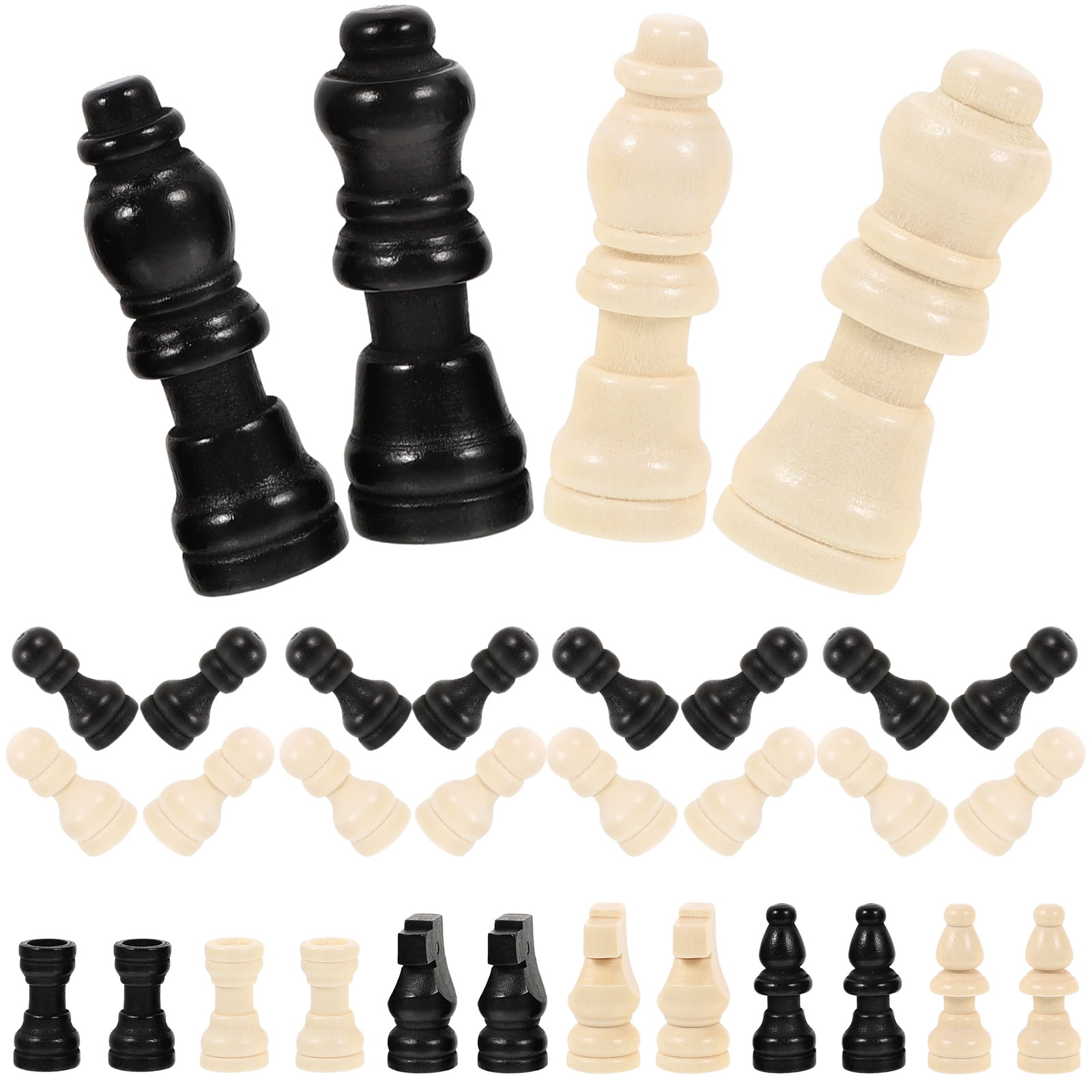 2 Sets Mini Chess Set Wood Chess Set Small Chess Pieces International ...