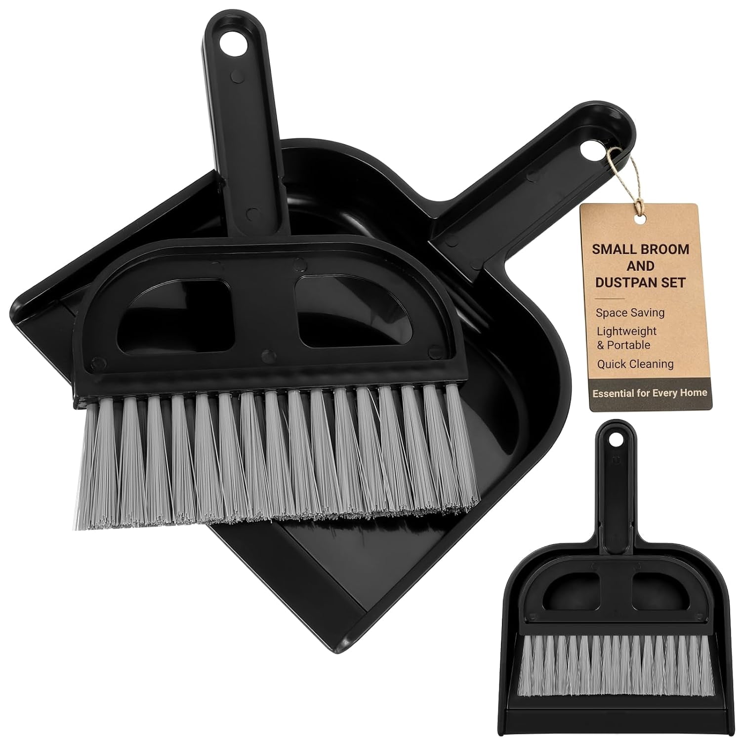 2 Sets Mini Dustpan and Brush - Hand Held Broom and Dust Pan Combo ...