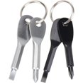 thumbnail image 1 of 2 Sets Mini Screwdriver Keychain Portable Keychain Screwdriver Tool Screwdriver Repair Tools, Flat Head + Phillips, Black & Silver, 1 of 5
