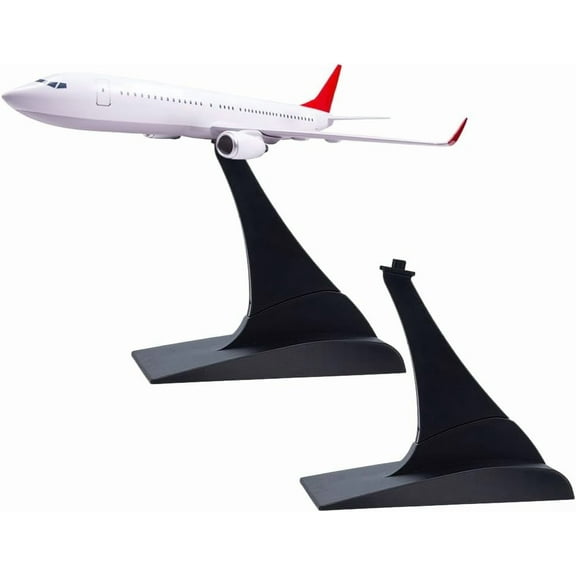 2 Sets Model Plane Display Stand (NO Planes) 3.62x2.87x3.26inch Detachable Aircraft Display Holder Black Plastic Aircraft Model Plane Stand for 1:400 Building Blocks Planes Model Plane Black