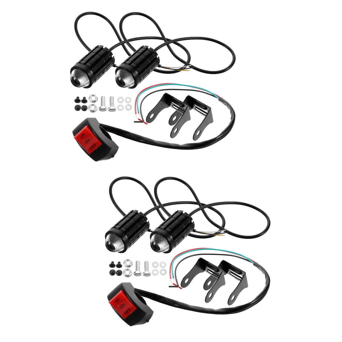 2 Sets Motorcycle Lighting Accessories Part LED Headlight Motorbike Driving