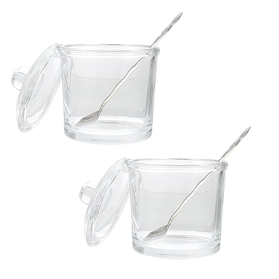 FELTECHELECTR Jars with Spoons and Lids Protection for Homeowners 2 Sets 3.7X3.1in