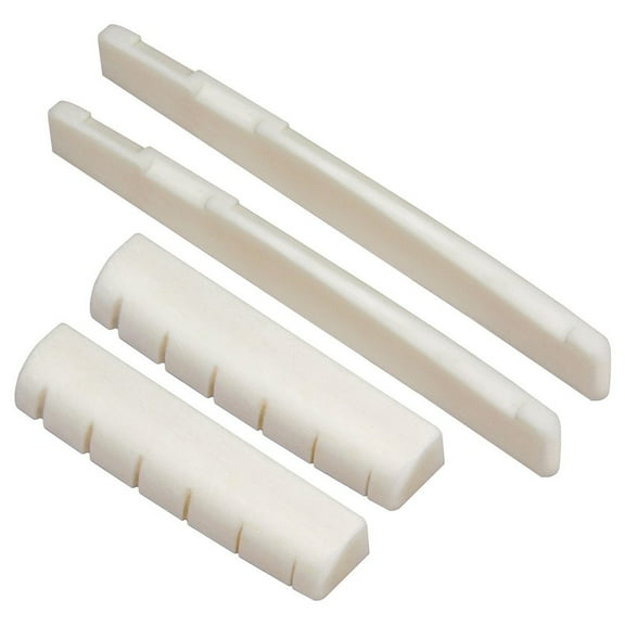 2 Sets Of 4 Pcs 6 String Acoustic Guitar Bone Bridge Saddle 72Mm and Nut 4300cmm