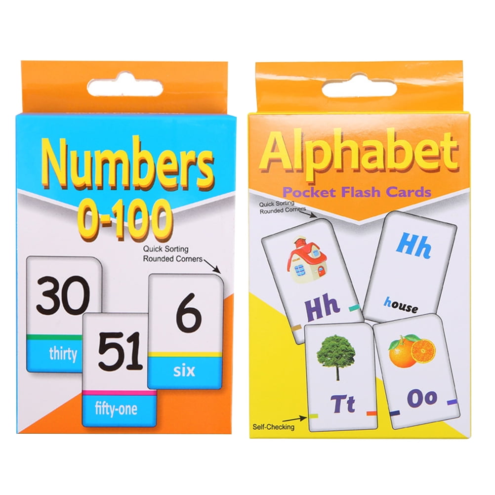2 Sets Of Educational Flash Cards English Set For Toddler Kids
