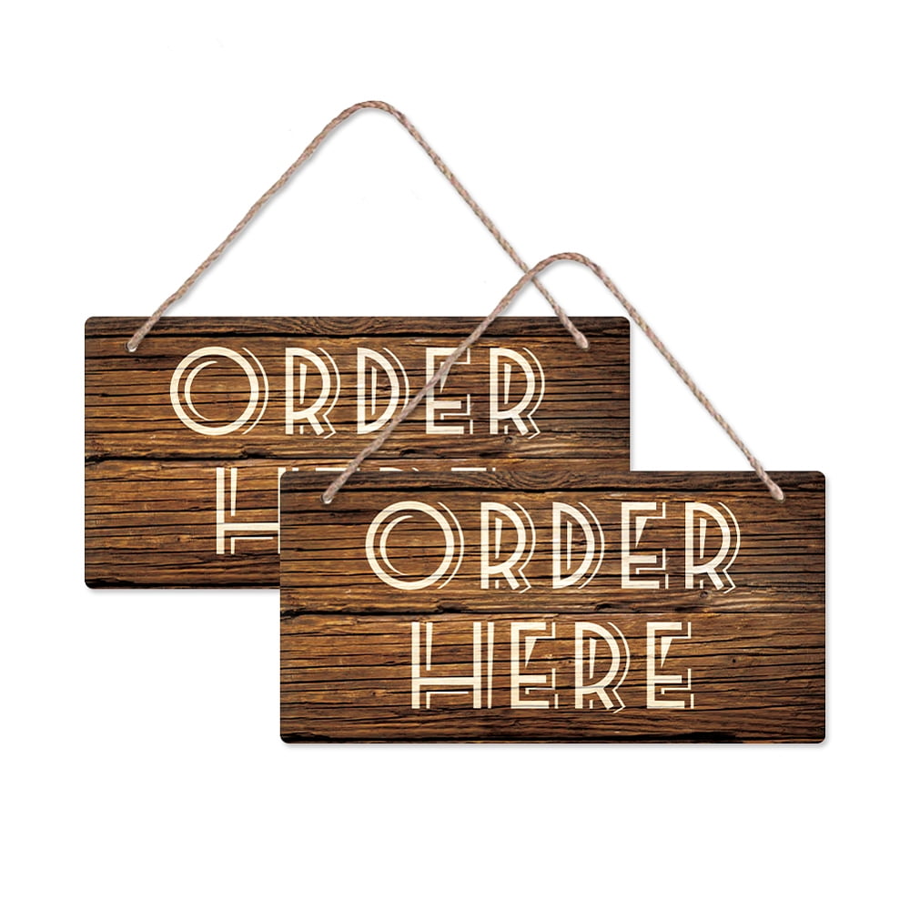 House Sign Order 2 Sets Order Here Signs Coffee Hanging Sign Plaque Rectangle Ordering ...