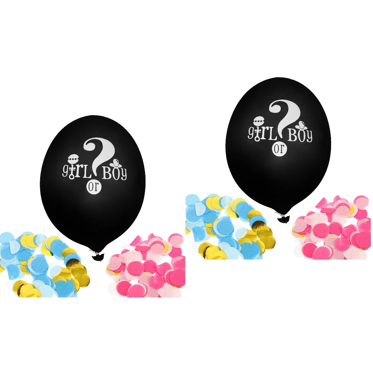 2 Sets Ornament Jumbo Balloons Boy or Girl Balloon Confetti Gender Balloons Gender Reveal Backdrop Prop Baby